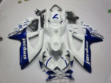 Carenagens Moto Suzuki GSXR 600 / GSXR 750 2008-2010 - Branco Azul Jordan