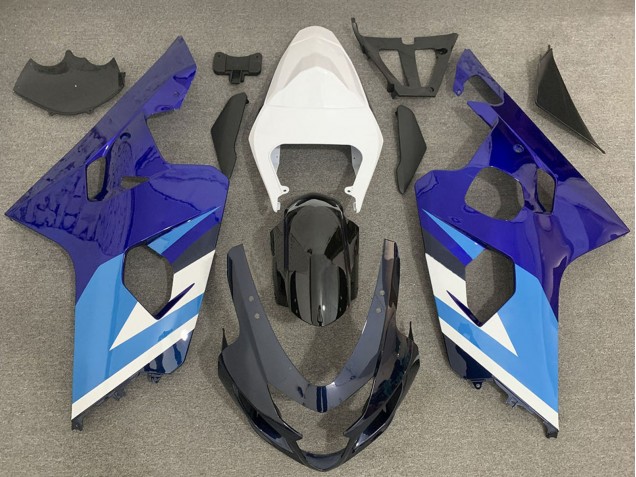 Carenagem Moto Suzuki GSXR 600 / GSXR 750 2004-2005 - Branco Azul Preto