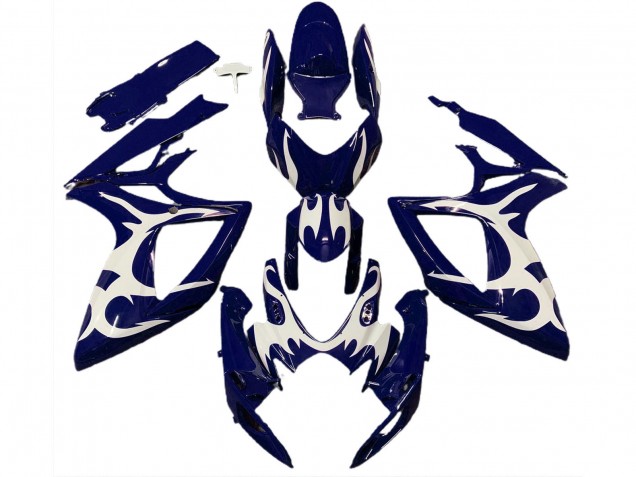 Carenagens Moto Suzuki GSXR 600 / GSXR 750 2006-2007 - Azul Escuro Branco Estilo