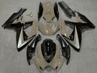 Carenagens Moto Suzuki GSXR 600 / GSXR 750 2006-2007 - Bronzeado do Deserto Prata Preto Brilhante OEM Estilo