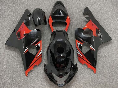 Carenagens Moto Suzuki GSXR 600 / GSXR 750 2004-2005 - Preto Brilhante Vermelho