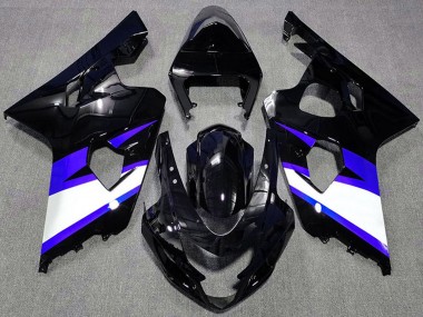 Carenagens Moto Suzuki GSXR 600 / GSXR 750 2004-2005 - Preto Brilhante Azul Branco