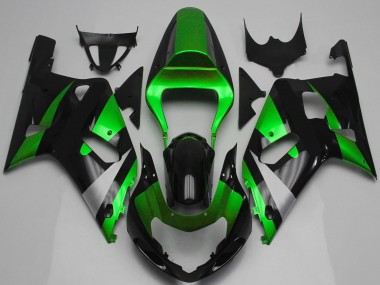 Carenagem Moto Suzuki GSXR 600 / GSXR 750 2001-2003 - Verde Prata Preto Brilhante