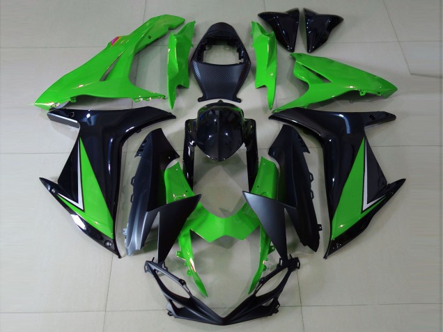 Carenagens Moto Suzuki GSXR 600 / GSXR 750 2011-2024 - Verde Preto Brilhante Preto Fosco