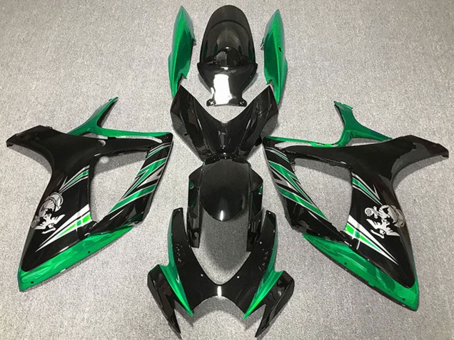 Carenagens Moto Suzuki GSXR 600 / GSXR 750 2006-2007 - Verde Preto Brilhante