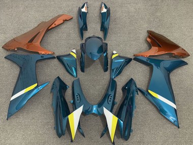 Carenagens Moto Suzuki GSXR 600 / GSXR 750 2011-2024 - Azul Claro Laranja Branco Amarelo