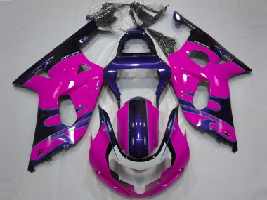 Carenagens Moto Suzuki GSXR 600 / GSXR 750 2001-2003 - Rosa Azul Brilhante