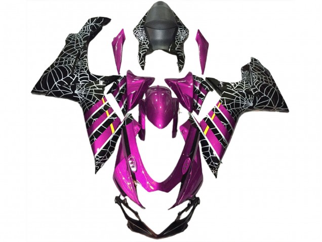 Carenagens Moto Suzuki GSXR 600 / GSXR 750 2011-2024 - Rosa Preto Aranha