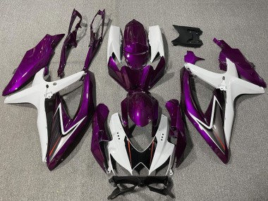 Carenagem Moto Suzuki GSXR 600 / GSXR 750 2008-2010 - Branco Roxo Preto