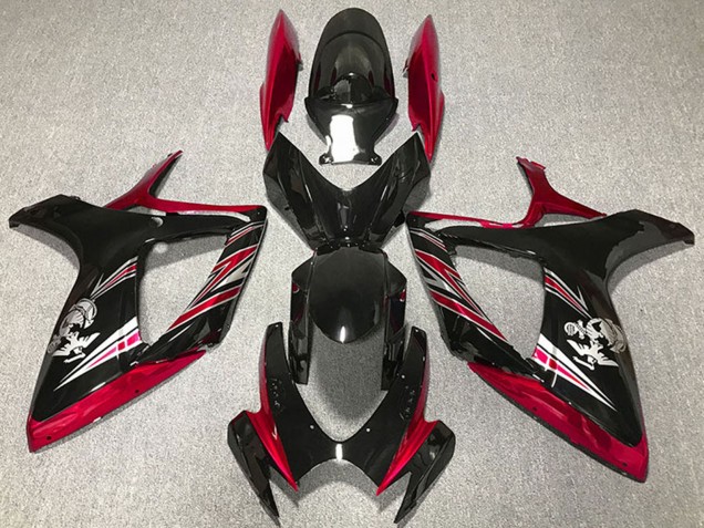 Carenagem Moto Suzuki GSXR 600 / GSXR 750 2006-2007 - Vermelho Preto Brilhante