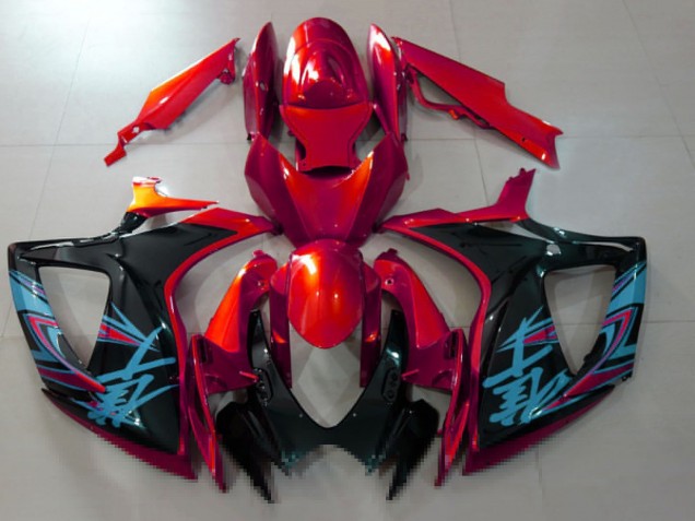Carenagens Moto Suzuki GSXR 600 / GSXR 750 2006-2007 - Vermelho Preto Azul Claro