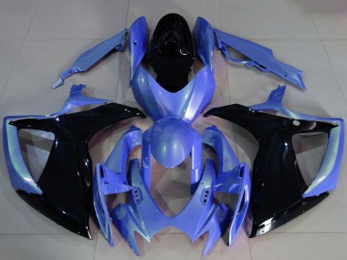 Carenagens Moto Suzuki GSXR 600 / GSXR 750 2006-2007 - Azul Claro Preto Brilhante