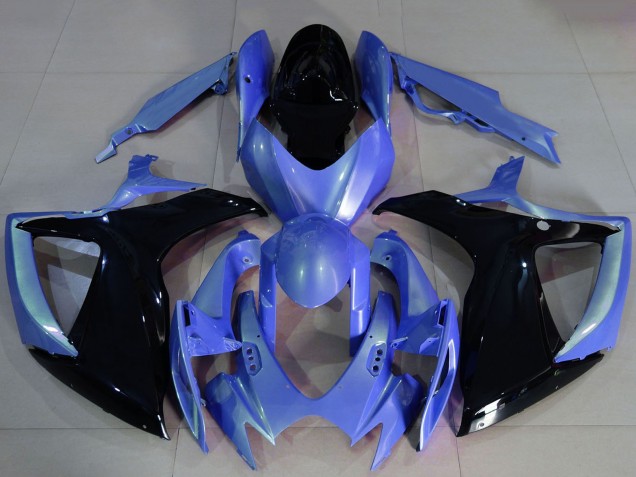 Carenagens Moto Suzuki GSXR 600 / GSXR 750 2006-2007 - Azul Claro Preto Brilhante