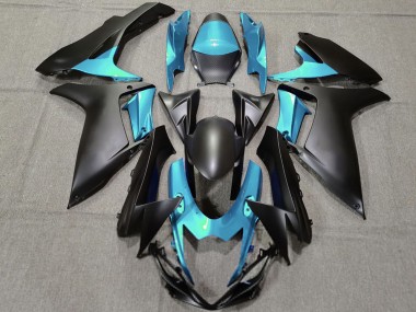 Carenagens Moto Suzuki GSXR 600 / GSXR 750 2011-2024 - Azul Claro Preto Fosco