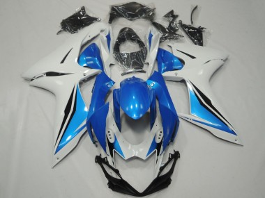 Carenagens Moto Suzuki GSXR 600 / GSXR 750 2011-2024 - Branco Azul Claro Preto Brilhante OEM Estilo