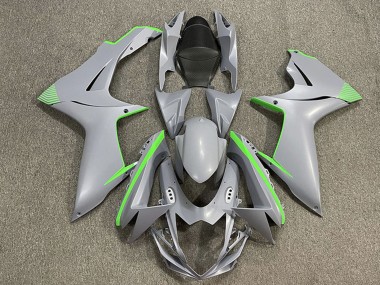 Carenagens Moto Suzuki GSXR 600 / GSXR 750 2011-2024 - Nardo Cinzento Fosco Verde Accents