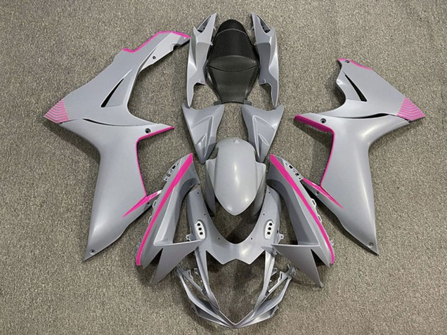 Carenagens Moto Suzuki GSXR 600 / GSXR 750 2011-2024 - Nardo Cinzento Fosco Rosa Accents
