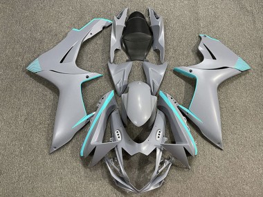 Carenagens Moto Suzuki GSXR 600 / GSXR 750 2011-2024 - Nardo Cinzento Fosco Teal Accents