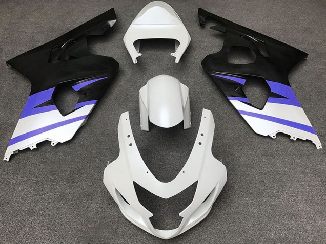 Carenagens Moto Suzuki GSXR 600 / GSXR 750 2004-2005 - Branco Azul Preto Fosco