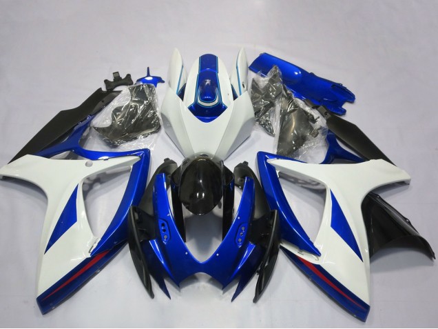 Carenagem Moto Suzuki GSXR 600 / GSXR 750 2006-2007 - Branco Azul Preto Brilhante OEM Estilo