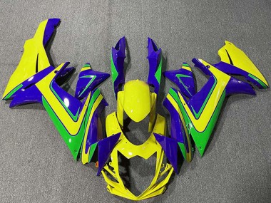 Carenagens Moto Suzuki GSXR 600 / GSXR 750 2011-2024 - Azul Amarelo Verde