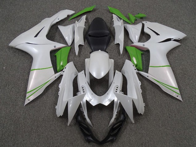 Carenagens Moto Suzuki GSXR 600 / GSXR 750 2011-2024 - Branco Pérola Verde