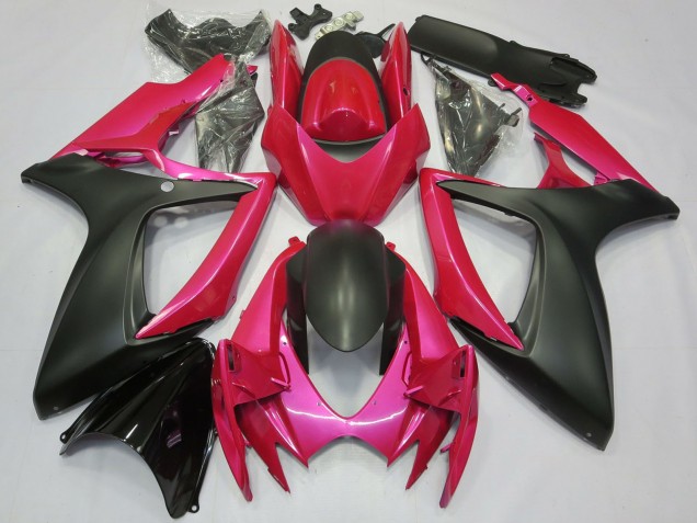 Carenagens Moto Suzuki GSXR 600 / GSXR 750 2006-2007 - Rosa Preto Fosco