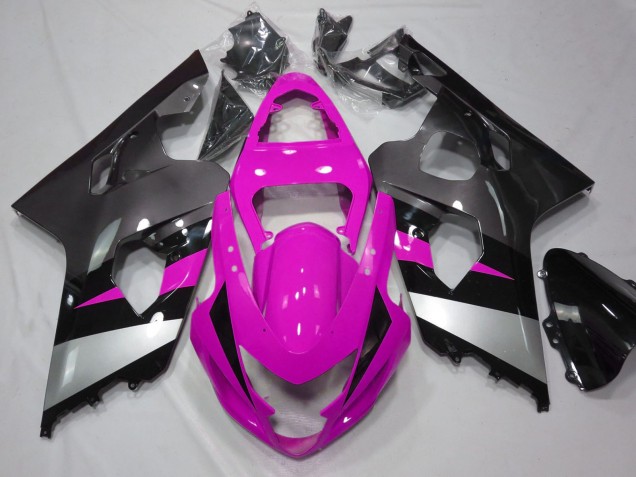 Carenagens Moto Suzuki GSXR 600 / GSXR 750 2004-2005 - Rosa Prata Preto