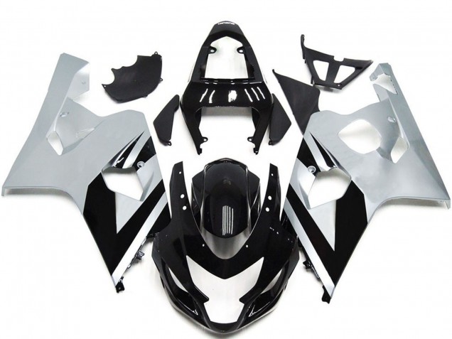 Carenagens Moto Suzuki GSXR 600 / GSXR 750 2004-2005 - Branco Preto Brilhante OEM Estilo