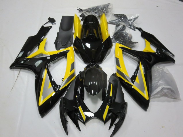 Carenagens Moto Suzuki GSXR 600 / GSXR 750 2006-2007 - Amarelo Prata Preto Brilhante