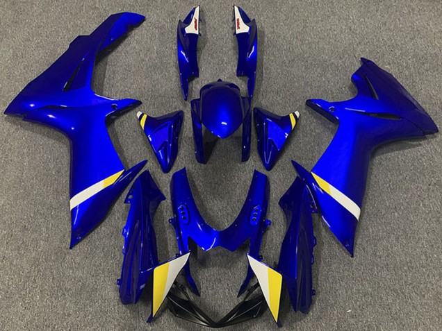 Kit Carenagens Moto Suzuki GSXR 600 / GSXR 750 2011-2024 - Azul Branco Amarelo
