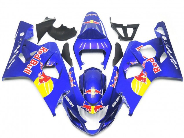 Carenagens Moto Suzuki GSXR 600 / GSXR 750 2004-2005 - Azul Amarelo Red Bull Estilo