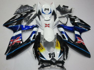 Carenagens Moto Suzuki GSXR 600 / GSXR 750 2008-2010 - Branco Azul Preto Amarelo Vermelho X Dark Dog 19