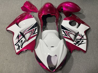 Carenagens Moto Suzuki GSXR 1300 1996-2007 - Branco Brilhante Rosa