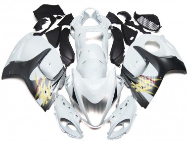 Carenagens Moto Suzuki GSXR 1300 2008-2020 - Branco Brilhante Prata Estilo