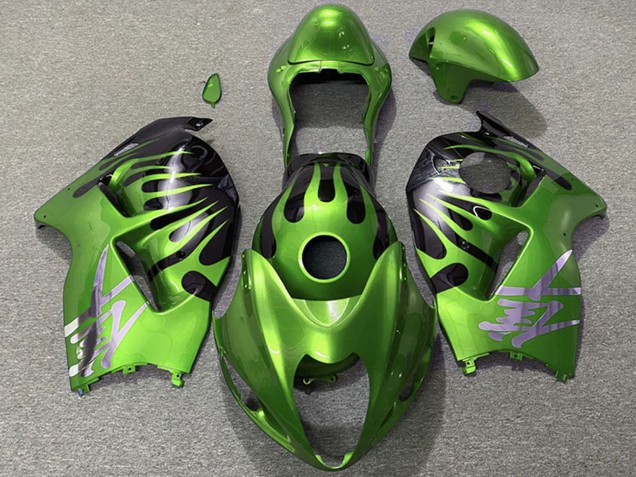 Carenagens Moto Suzuki GSXR 1300 1996-2007 - Verde Preto Chama