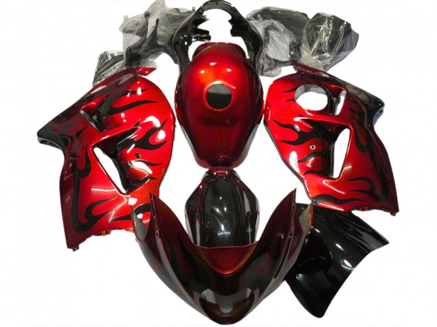 Carenagens Moto Suzuki GSXR 1300 1996-2007 - Vermelho Preto Chama