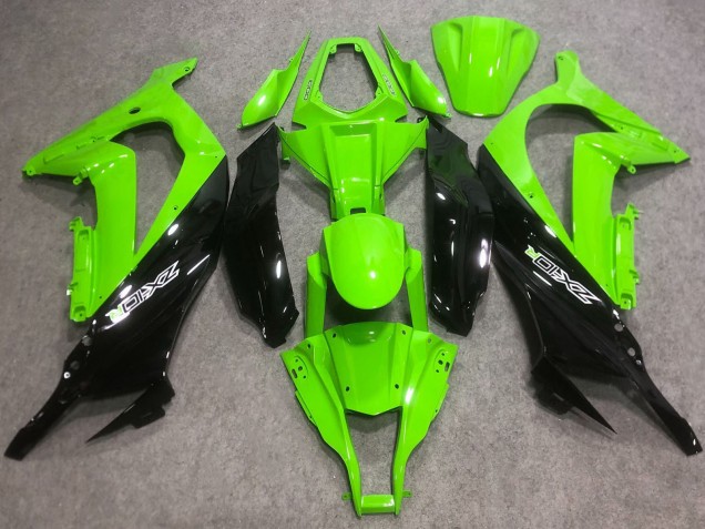 Kit Carenagens Moto Kawasaki ZX10R 2016-2020 - Verde Preto Brilhante
