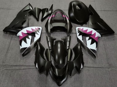 Carenagens Moto Kawasaki ZX10R 2004-2005 - Preto Fosco Rosa Tubarão