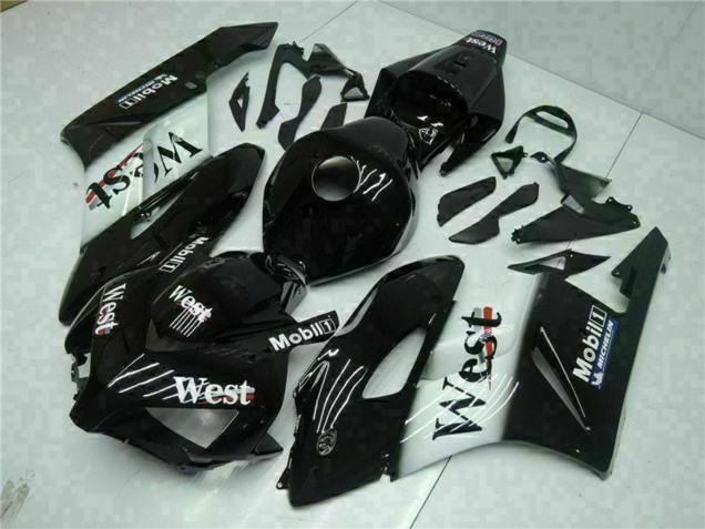 Carenagens Moto Honda CBR1000RR 2004-2005 - Preto Brilhante Branco West Mobil Michelin