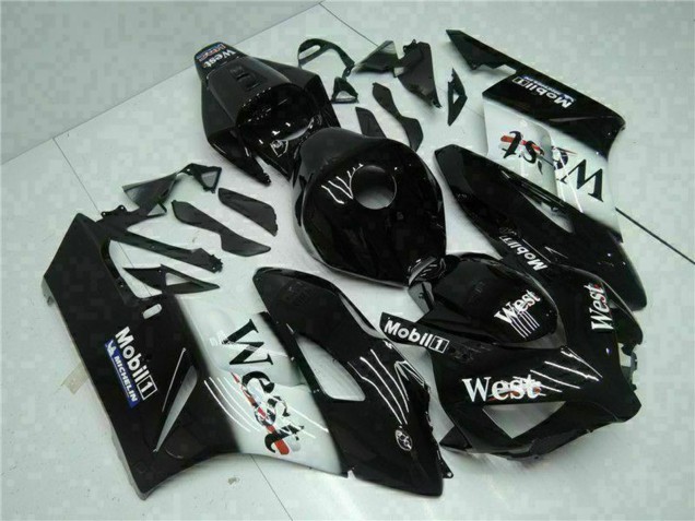 Carenagens Moto Honda CBR1000RR 2004-2005 - Preto Brilhante Branco West Mobil Michelin