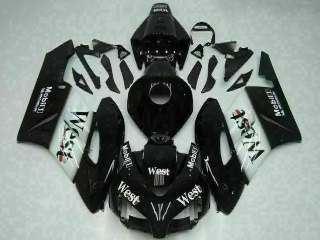Carenagens Moto Honda CBR1000RR 2004-2005 - Preto Brilhante Branco West Mobil Michelin