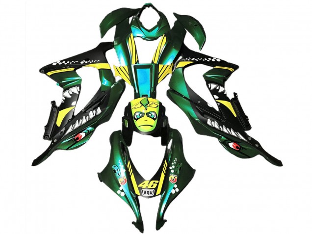 Carenagens Moto Kawasaki ZX10R 2016-2020 - Verde Floresta Amarelo Tubarão 46
