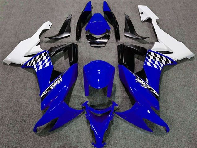 Carenagens Moto Kawasaki ZX10R 2008-2010 - Branco Azul Preto
