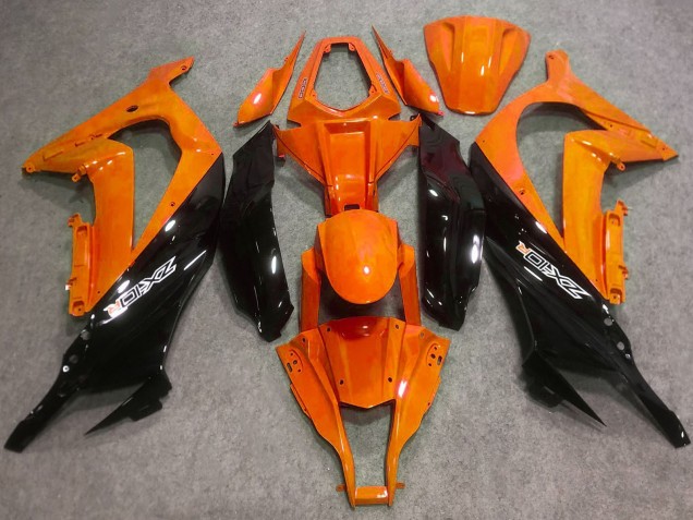 Carenagens Moto Kawasaki ZX10R 2016-2020 - Laranja Preto Brilhante