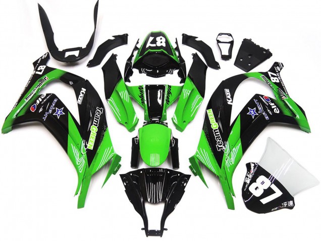 Carenagens Moto Kawasaki ZX10R 2016-2020 - Verde Preto Brilhante Team Verde Estrela 87