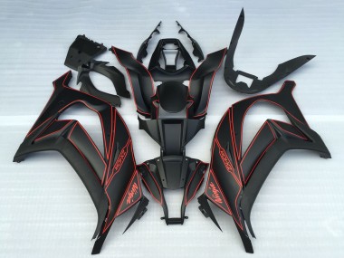 Carenagens Moto Kawasaki ZX10R 2011-2015 - Preto Fosco Vermelho