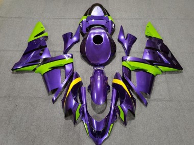 Carenagens Moto Kawasaki ZX10R 2004-2005 - Roxo Verde Amarelo