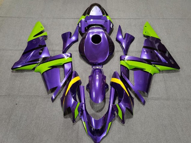 Carenagens Moto Kawasaki ZX10R 2004-2005 - Roxo Verde Amarelo