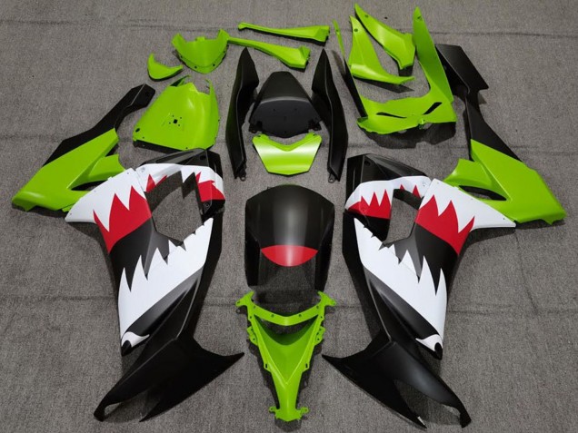 Carenagens Moto Kawasaki ZX10R 2008-2010 - Verde Preto Fosco Vermelho Branco Tubarão
